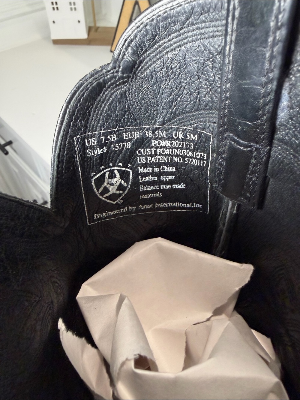 Ariat Women’s 7.5B Black Leather Western Cowboy Boots Embroidered - Picture 10 of 10